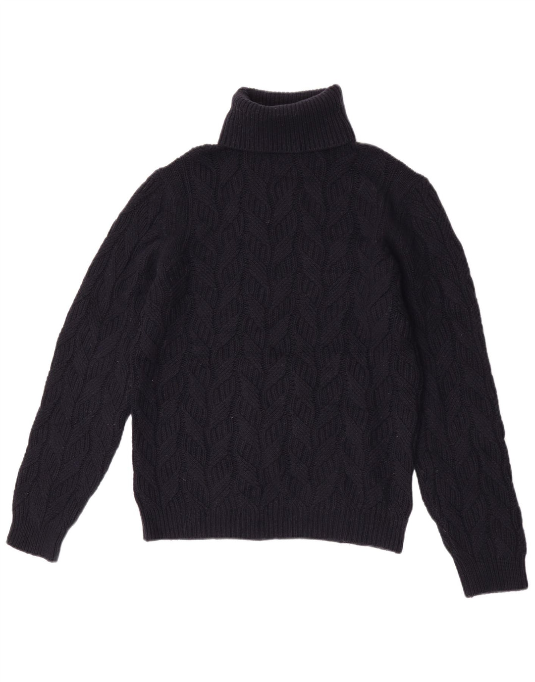 Massimo Dutti Pull col roulé pour femme UK 14 Laine bleu marine moyen