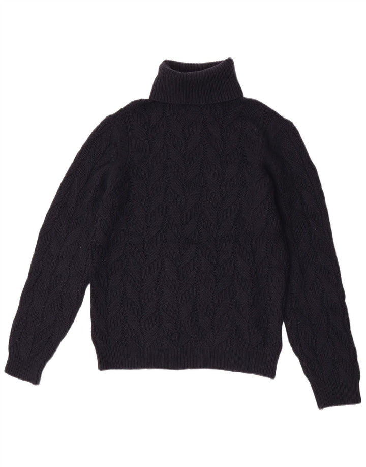 Massimo Dutti Pull col roulé pour femme UK 14 Laine bleu marine moyen