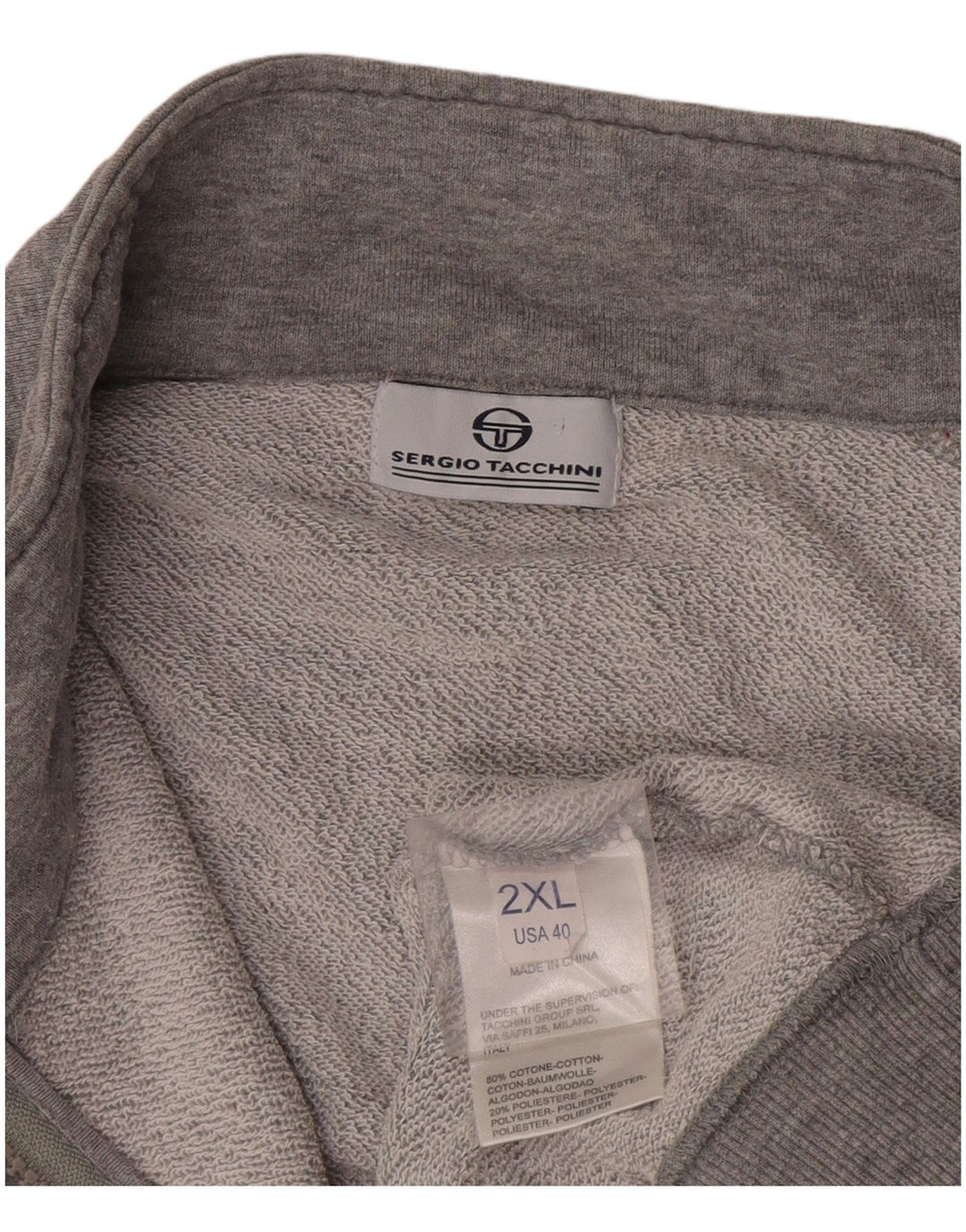 Sergio Tacchini Veste de survêtement pour homme 2XL Gris Colorblock Coton