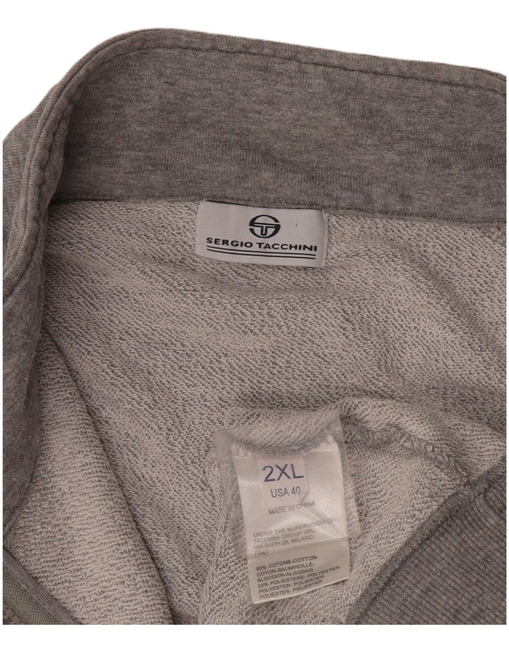 Sergio Tacchini Veste de survêtement pour homme 2XL Gris Colorblock Coton