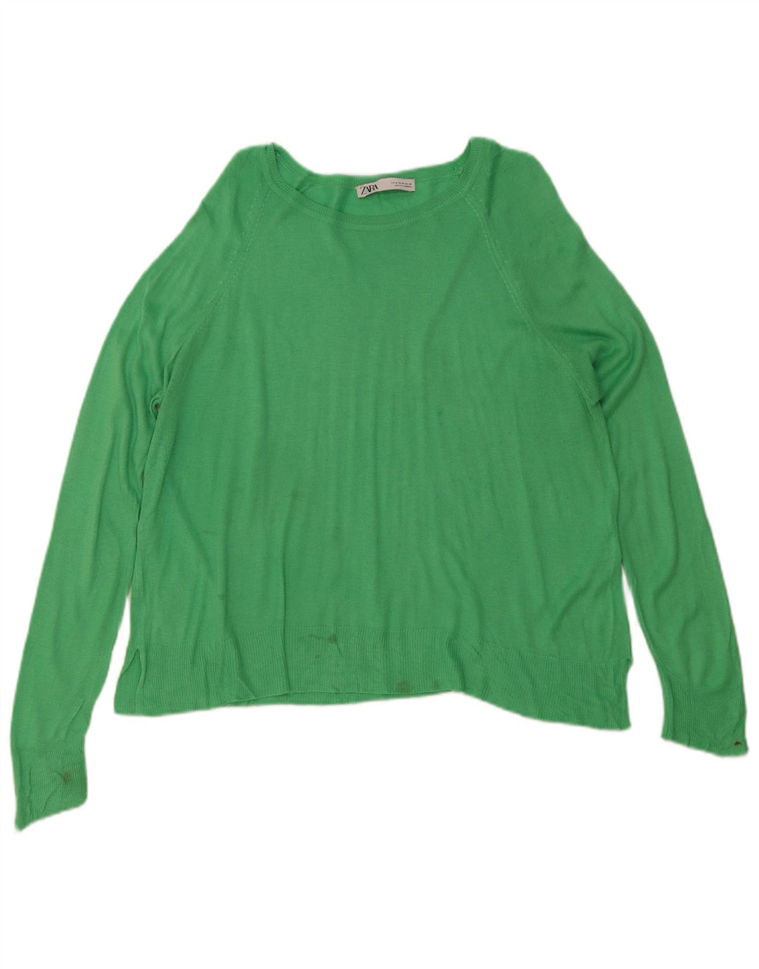 Zara Pull col bateau pour femme UK 14 Bleu moyen Viscose
