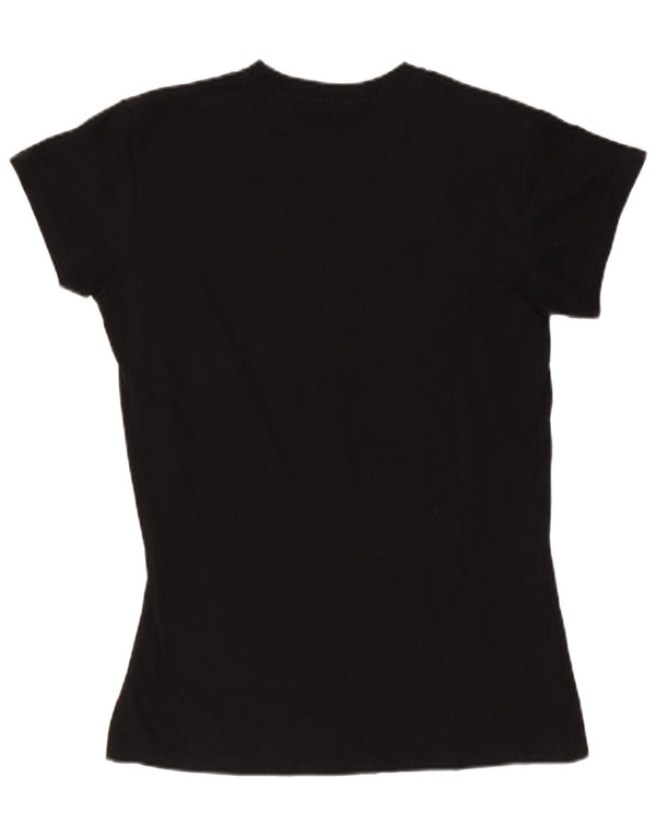 HARD ROCK CAFE T-shirt graphique Vienna pour femme UK 14 Grand coton noir