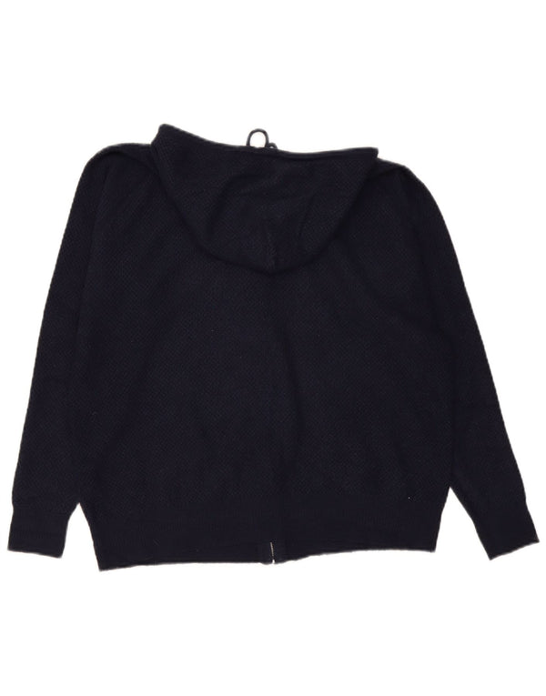 Marks & Spencer Pull à capuche zippé pour femme UK 14 Bleu marine moyen Viscose