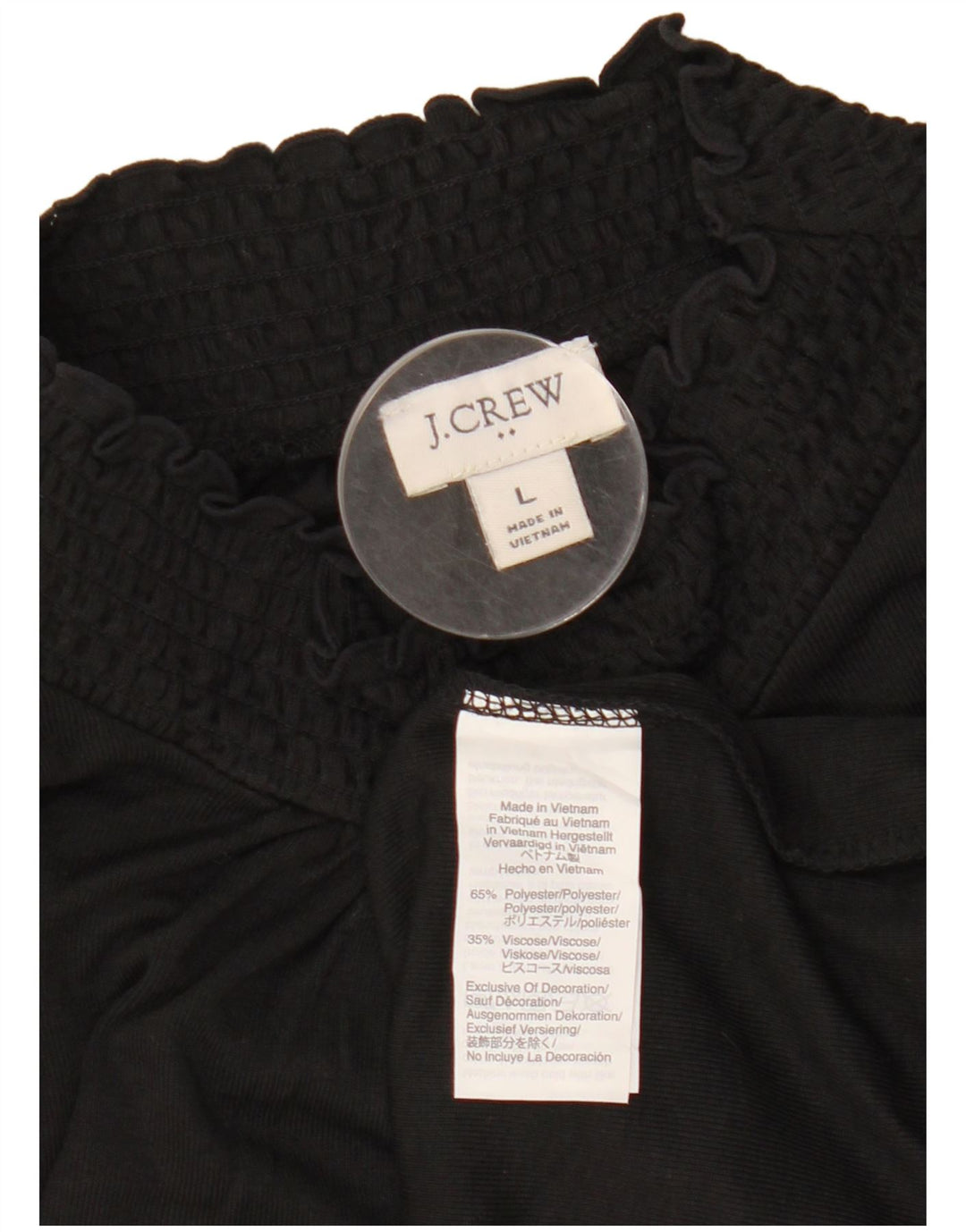 J. CREW Chemisier à manches longues pour femme UK 16 Large Noir Polyester