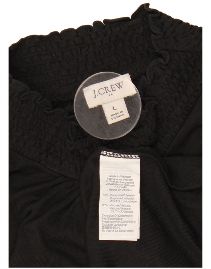J. CREW Chemisier à manches longues pour femme UK 16 Large Noir Polyester