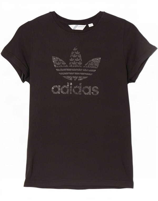 Adidas T-Shirt Graphique Femme Top IT 40 Petit Noir Coton
