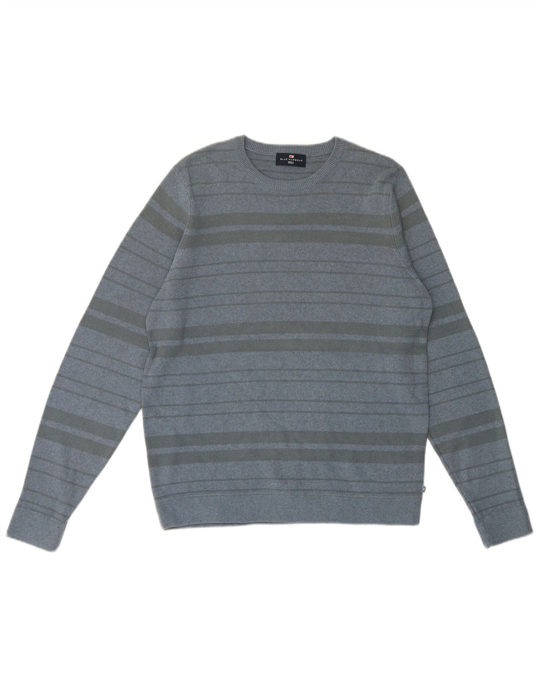 Marks & Spencer Pull à col rond Harbour bleu pour homme à rayures moyennes