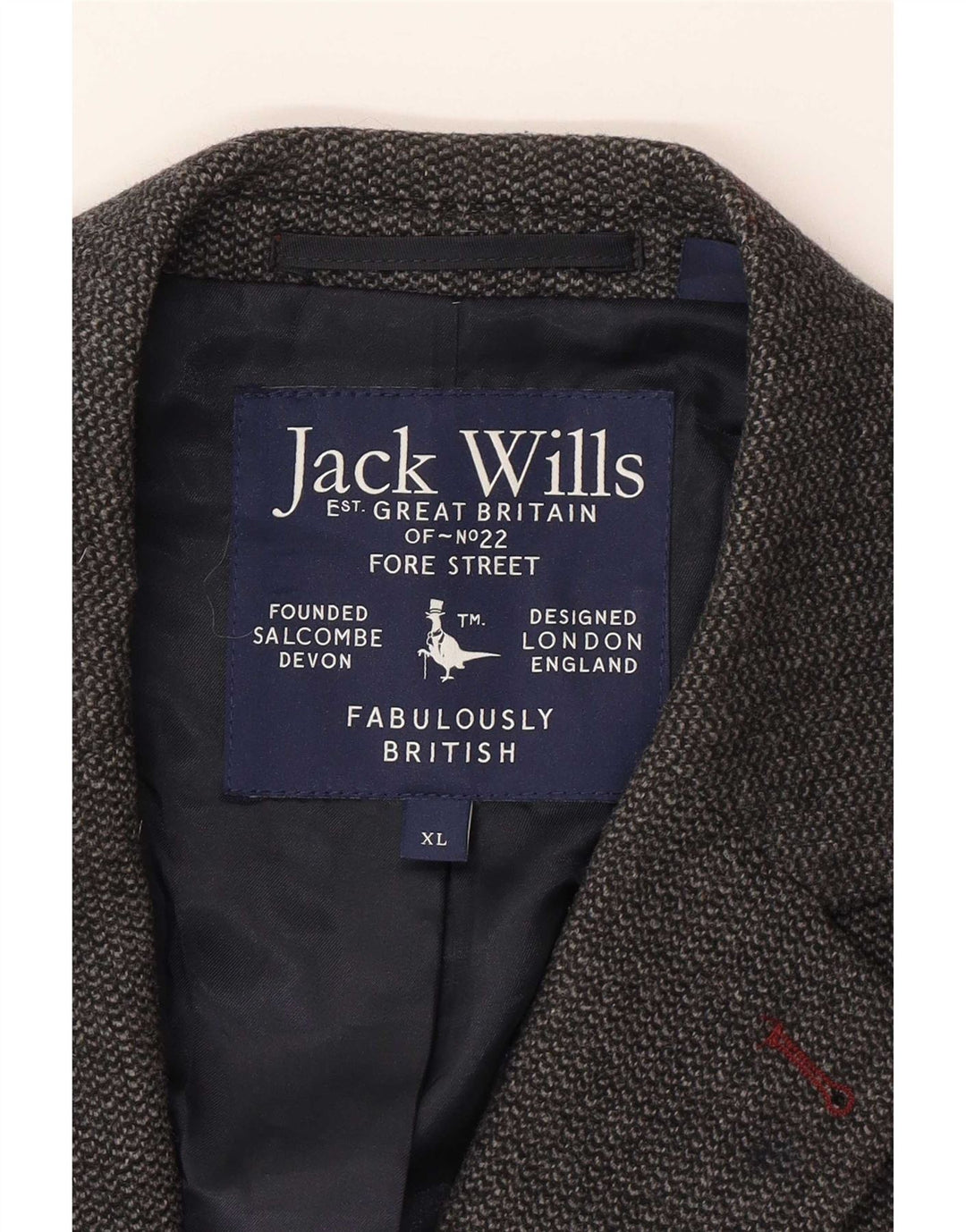 Jack Wills Veste Blazer 2 Boutons Homme UK 42 XL Laine Grise
