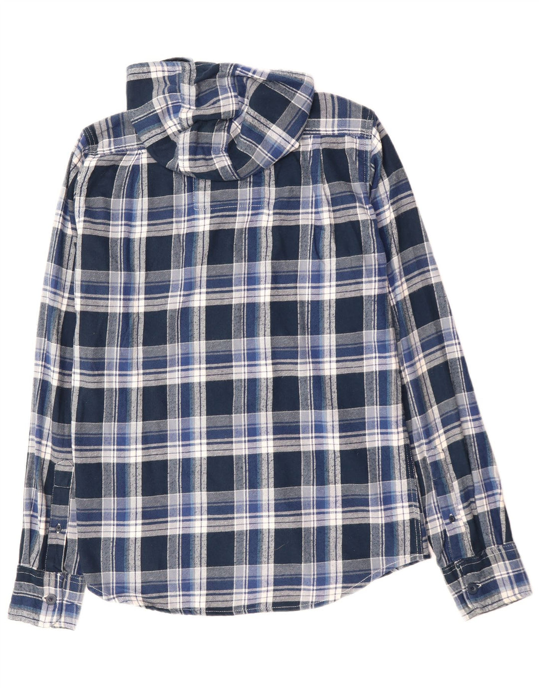 SUPERDRY Chemise à capuche en flanelle pour homme en coton à carreaux bleu moyen