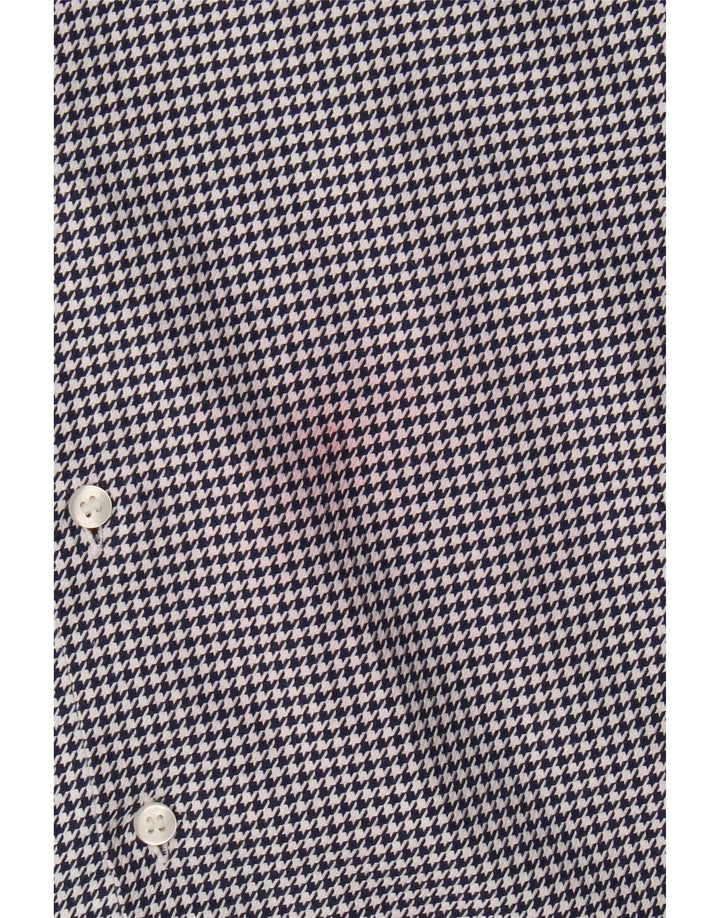 Calvin Klein Chemise Homme Taille 38 15 Medium Navy Blue Houndstooth Designer