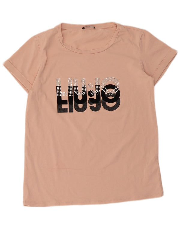 Liu Jo T-shirt graphique pour femme UK 10 Small Rose Coton