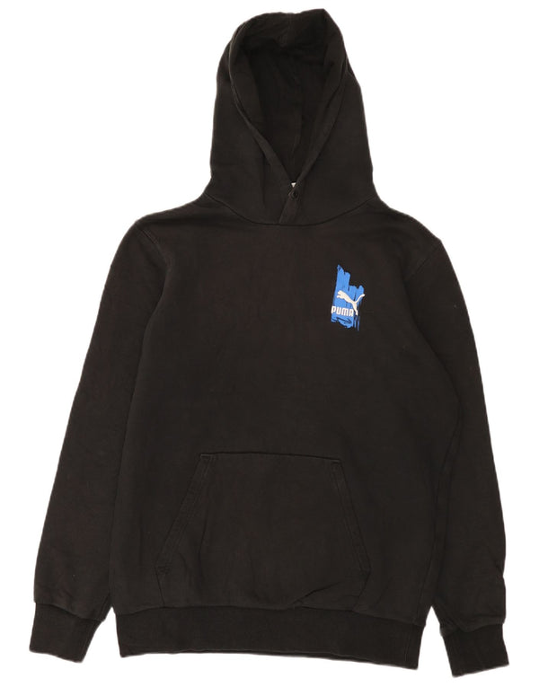 Puma Mens Graphic Hoodie Jumper Medium Black Cotton