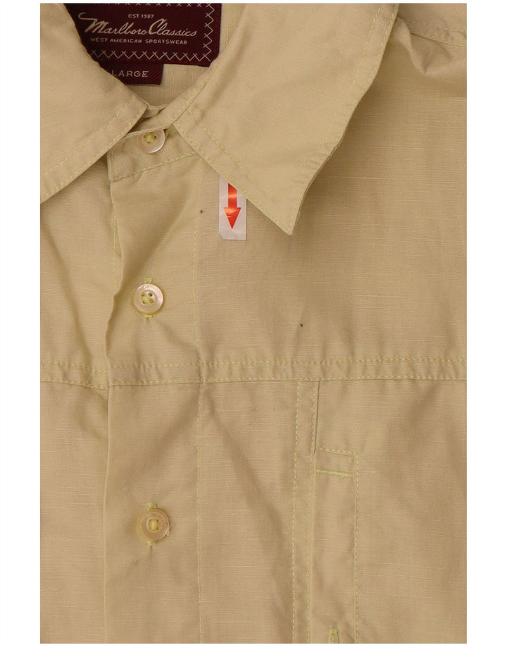 Marlboro Classics Chemise à manches courtes pour homme Large Jaune
