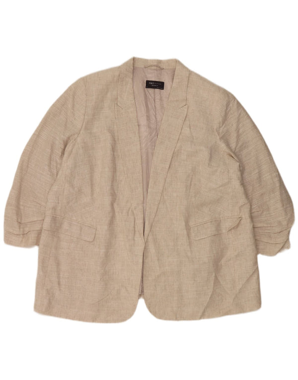 Marks & Spencer Veste blazer coupe décontractée à manches 3/4 pour femme UK 22 3XL Beige