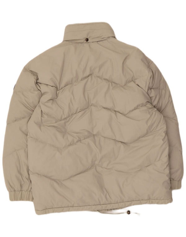 veste rembourrée à capuche vintage pour hommes UK 42 XL Polyester Beige