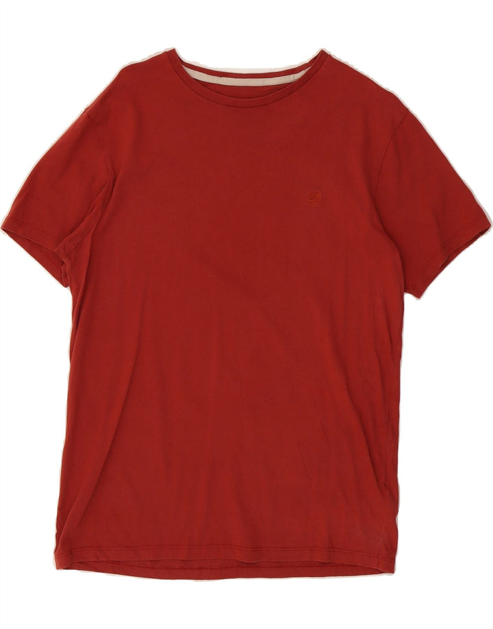 TIMBERLAND Mens Slim Fit T-Shirt Top Medium Red Cotton Vintage Timberland and Second-Hand Timberland from Messina Hembry 
