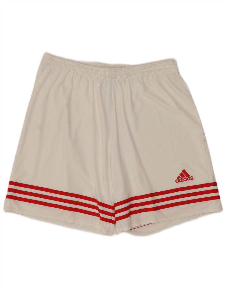 ADIDAS Short de sport Climalite pour hommes, grand, blanc, polyester