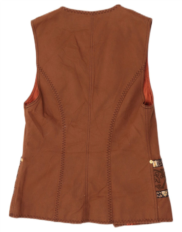 Roccobarocco Gilet Femme IT 40 Petit Marron Paisley Coton