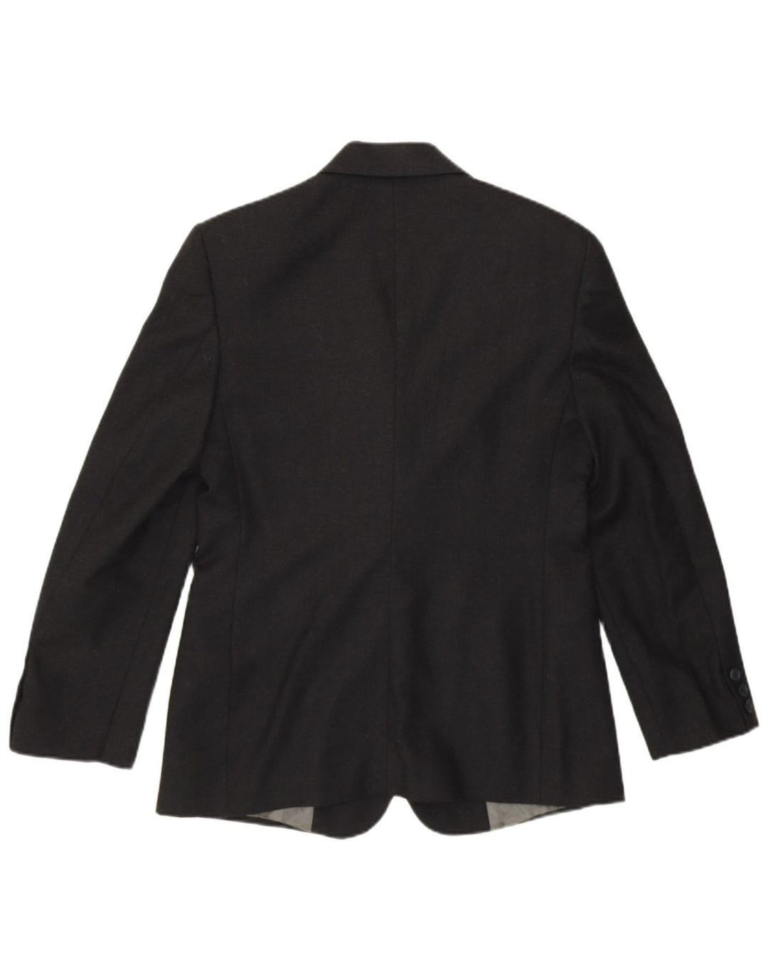 BENETTON Veste Blazer 2 Boutons Femme IT 42 Laine Vierge Noir Moyen