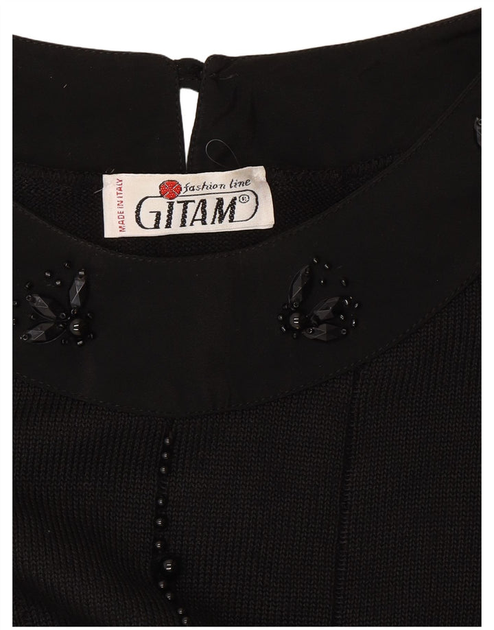 Gitam Pull col bateau pour femme UK 16 Large Noir