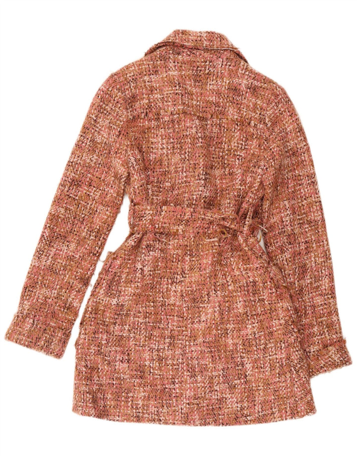 vintage Womens Overcoat UK 8 Petit Rose Moucheté