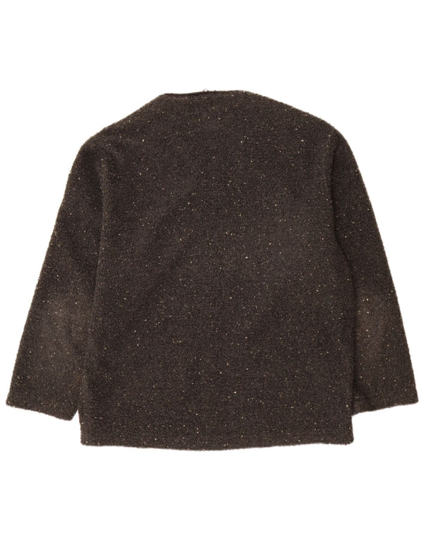 vintage Femme Cardigan Pull UK 18 XL Gris Moucheté Polyester