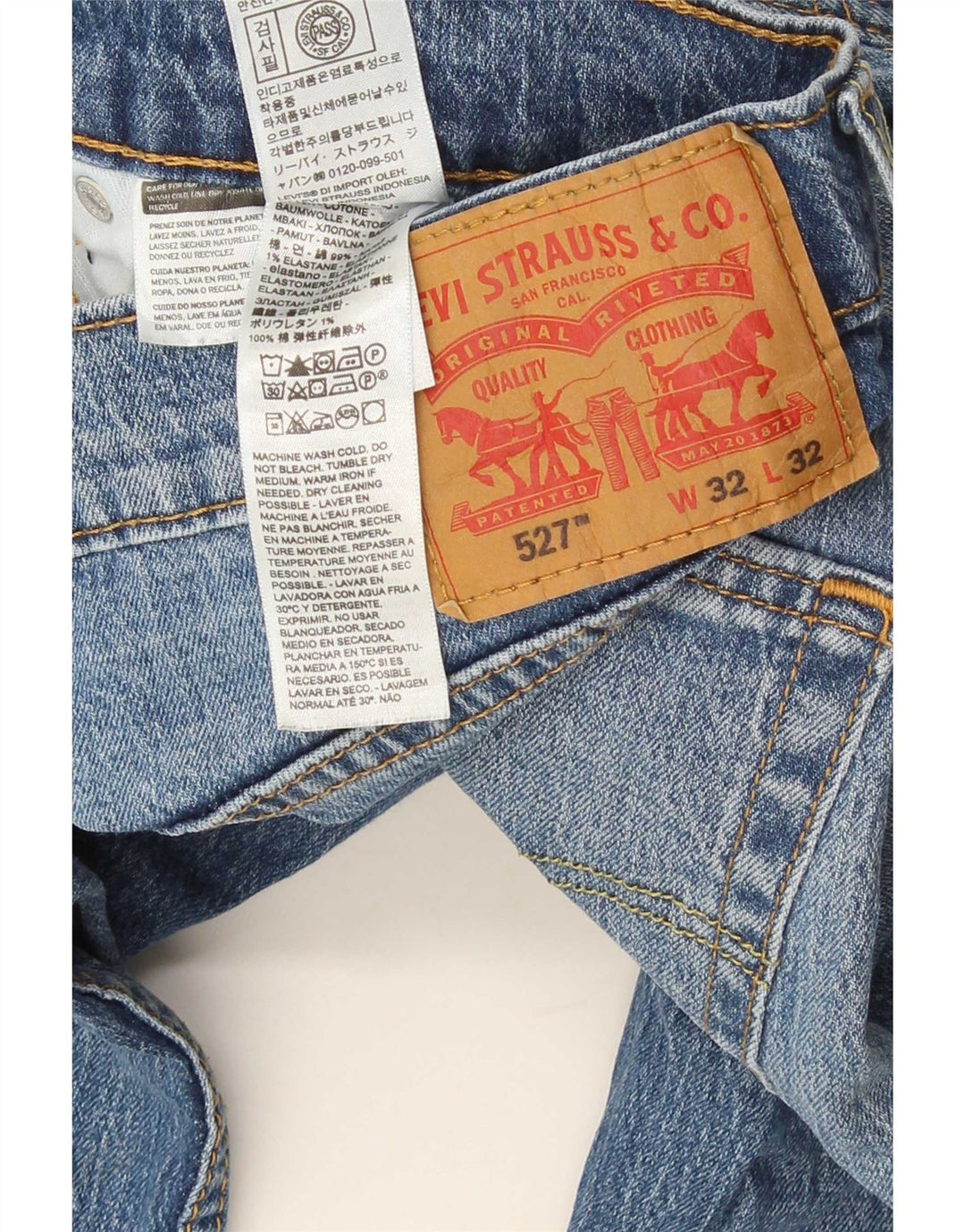 Levi's Jean Slim Bootcut 527 Homme Bleu W32 L32 Coton