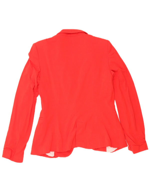 Zara Veste Blazer 1 Bouton Femme UK 12 Acétate Rouge Moyen