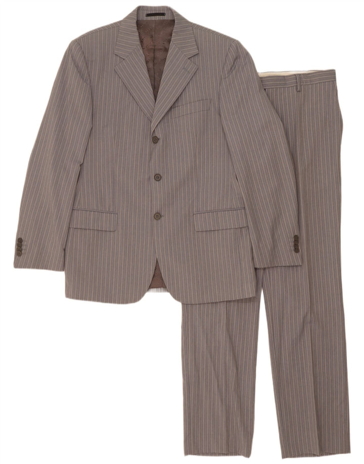 Ferre Costume 2 pièces 3 boutons pour homme IT 50 Large W34 L33 Viscose rayée grise