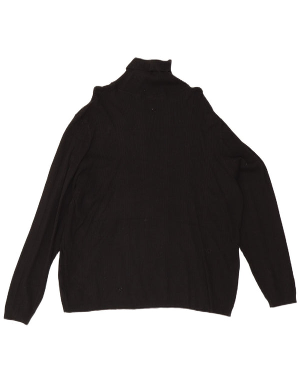 Marks & Spencer Pull col roulé pour femme UK 22 3XL Noir Viscose