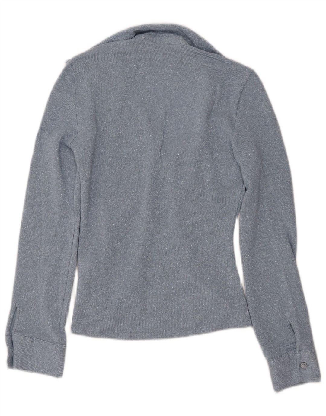 ZARA Femme Chemisier à manches longues Top UK 6 XS Bleu Viscose