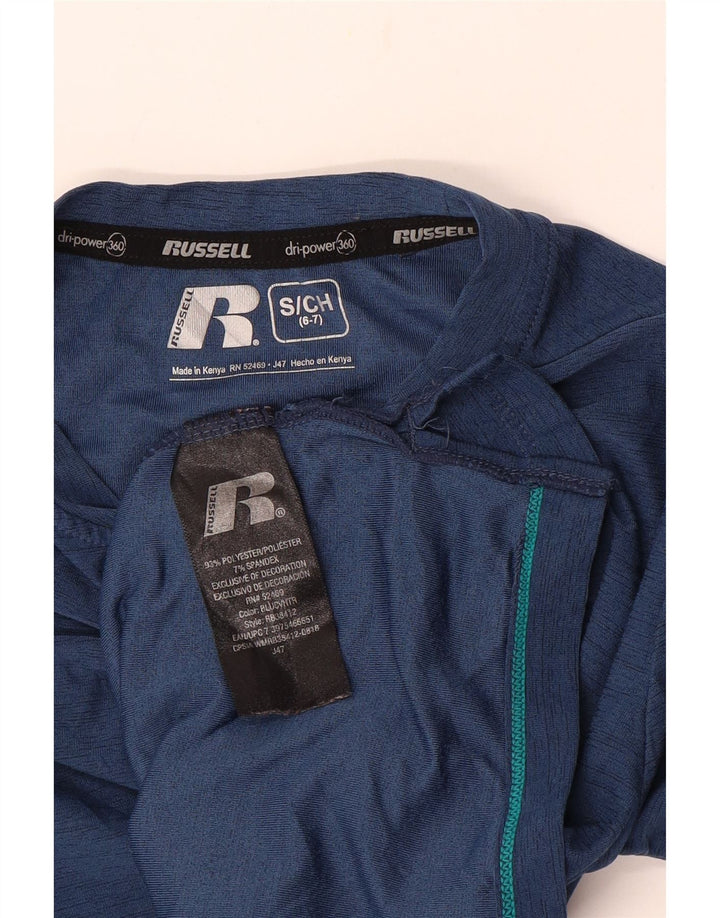 Russell Athletic Haut Dri-Power à manches longues pour garçon 6-7 ans Bleu marine Taille S