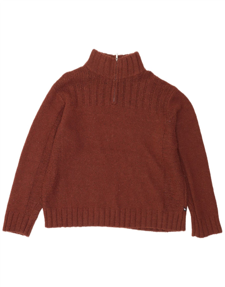 Marks & Spencer Pull col zippé pour homme XL Marron Acrylique