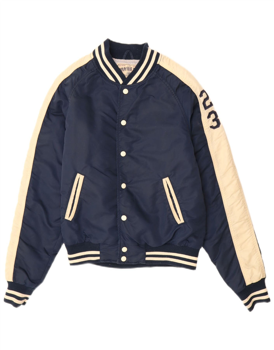 REPLAY Veste Varsity Graphique Homme UK 38 Bleu Marine Moyen Colorblock