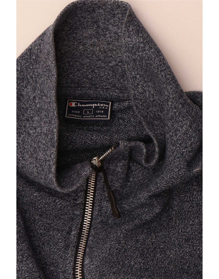 Champion Veste de survêtement pour homme en coton moucheté bleu marine Taille L