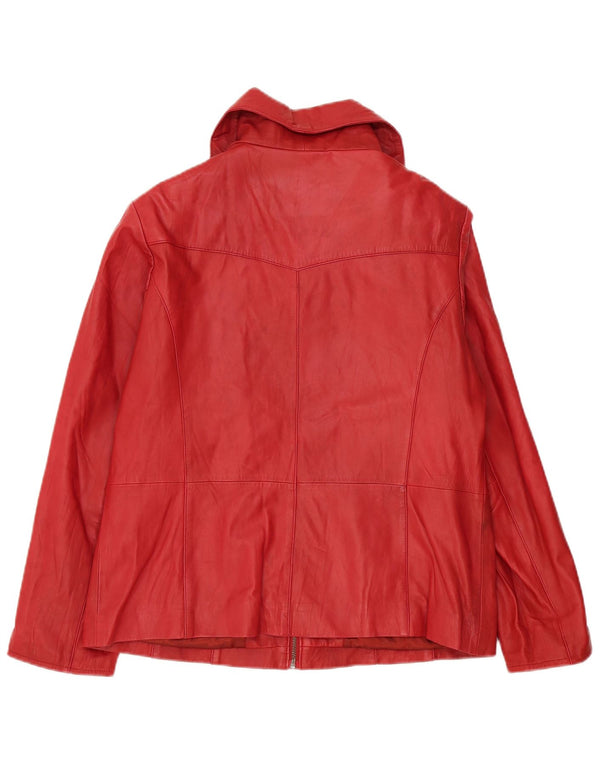 Julia S. Roma Veste en cuir pour femme UK 18 XL Cuir rouge