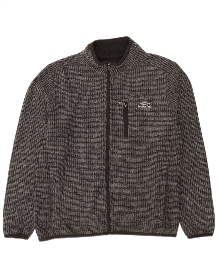 Weird Fish Veste polaire pour homme UK 40 Large Gris Polyester