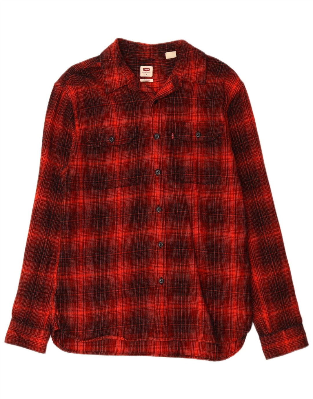 LEVI'S Chemise Standard en Flanelle Homme Rouge Moyen à Carreaux en Coton