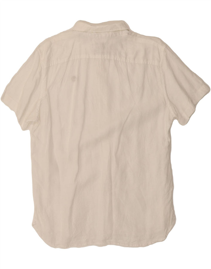 TIMBERLAND Mens Slim Fit Short Sleeve Shirt Medium White Vintage Timberland and Second-Hand Timberland from Messina Hembry 
