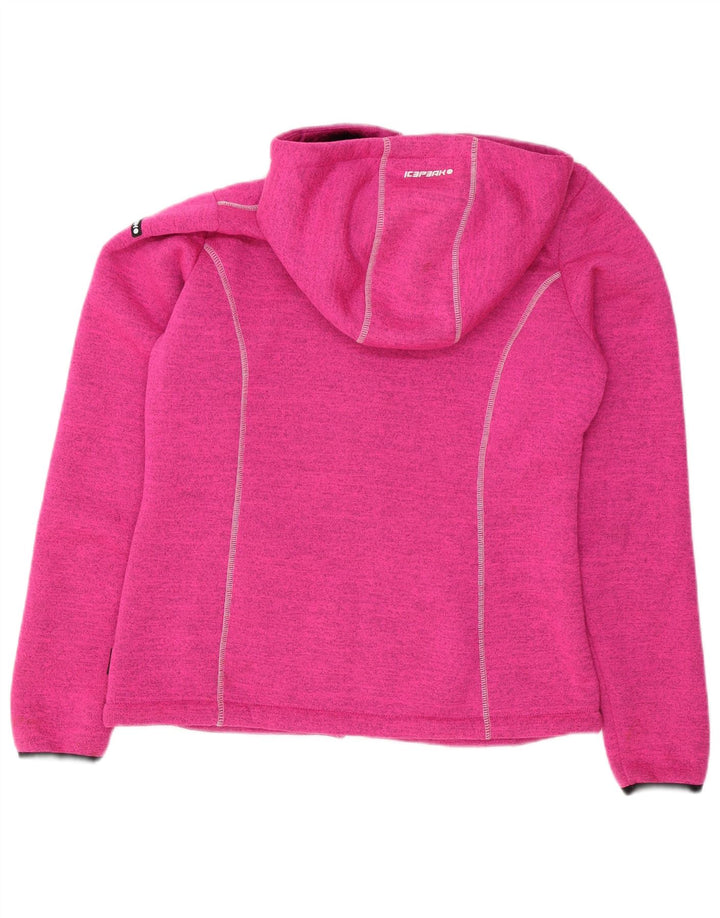 Icepeak Pull à capuche zippé pour femme IT 48 XL Rose Moucheté Polyester