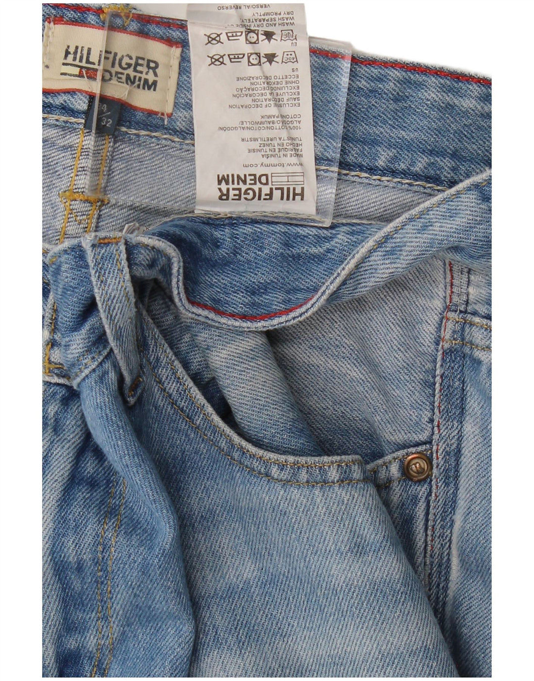 Tommy Hilfiger Jean Slim Homme W34 L32 Bleu Coton