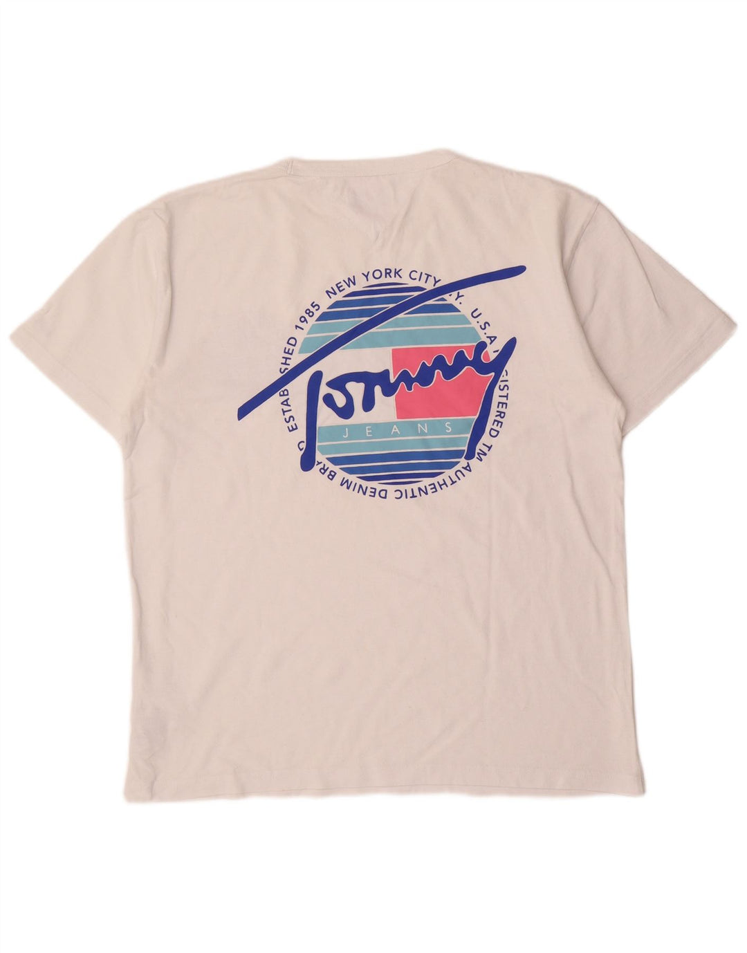 TOMMY HILFIGER T-Shirt Graphique Homme Grand Blanc Coton