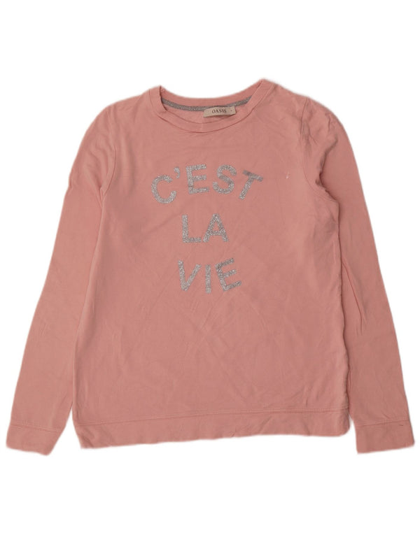 Oasis Sweat-shirt graphique pour femme UK 10 Petite viscose rose