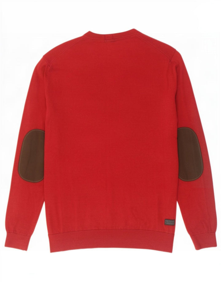 Hugo Boss Pull Regular Fit à col en V pour homme Rouge moyen Colourblock