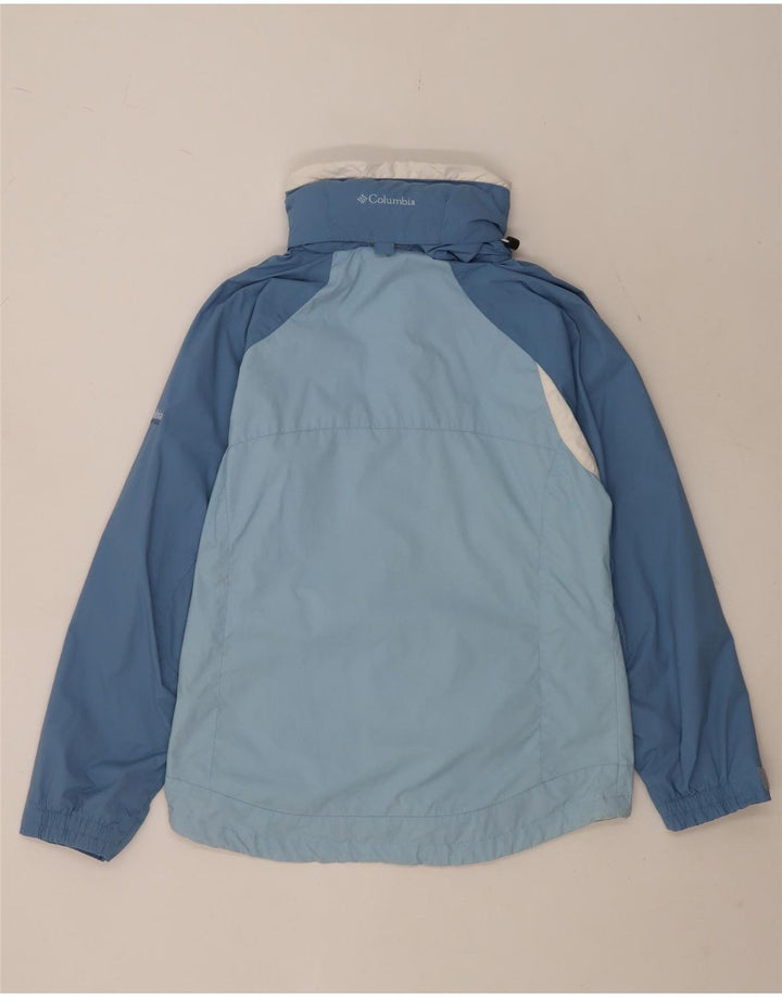 Columbia Veste de pluie surdimensionnée à capuche pour femme UK 10 Small Bleu Colorblock