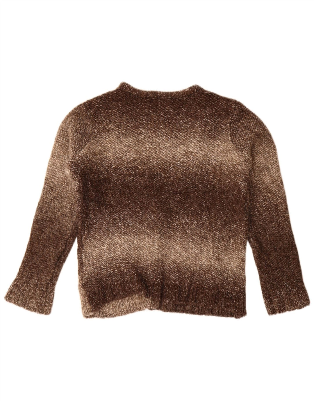 Zara Womens Crop Cardigan Sweater UK 14 Laine Marron Moyen
