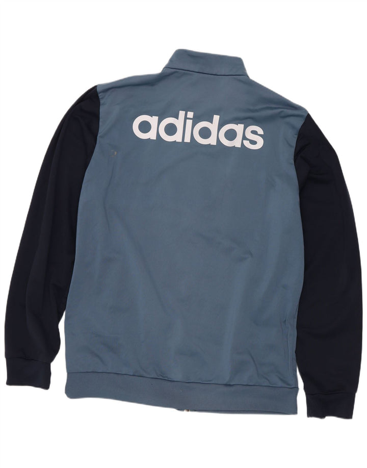 Adidas Veste de survêtement graphique pour hommes, grand bleu, polyester color block