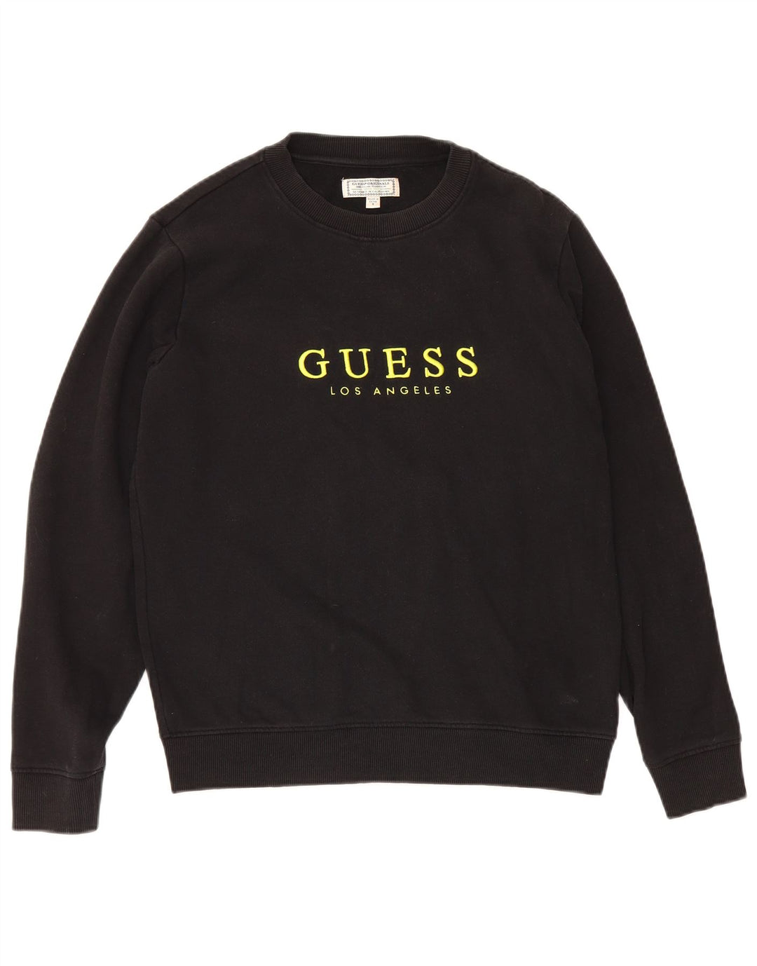 Guess Sweat-shirt graphique pour hommes, petit coton noir
