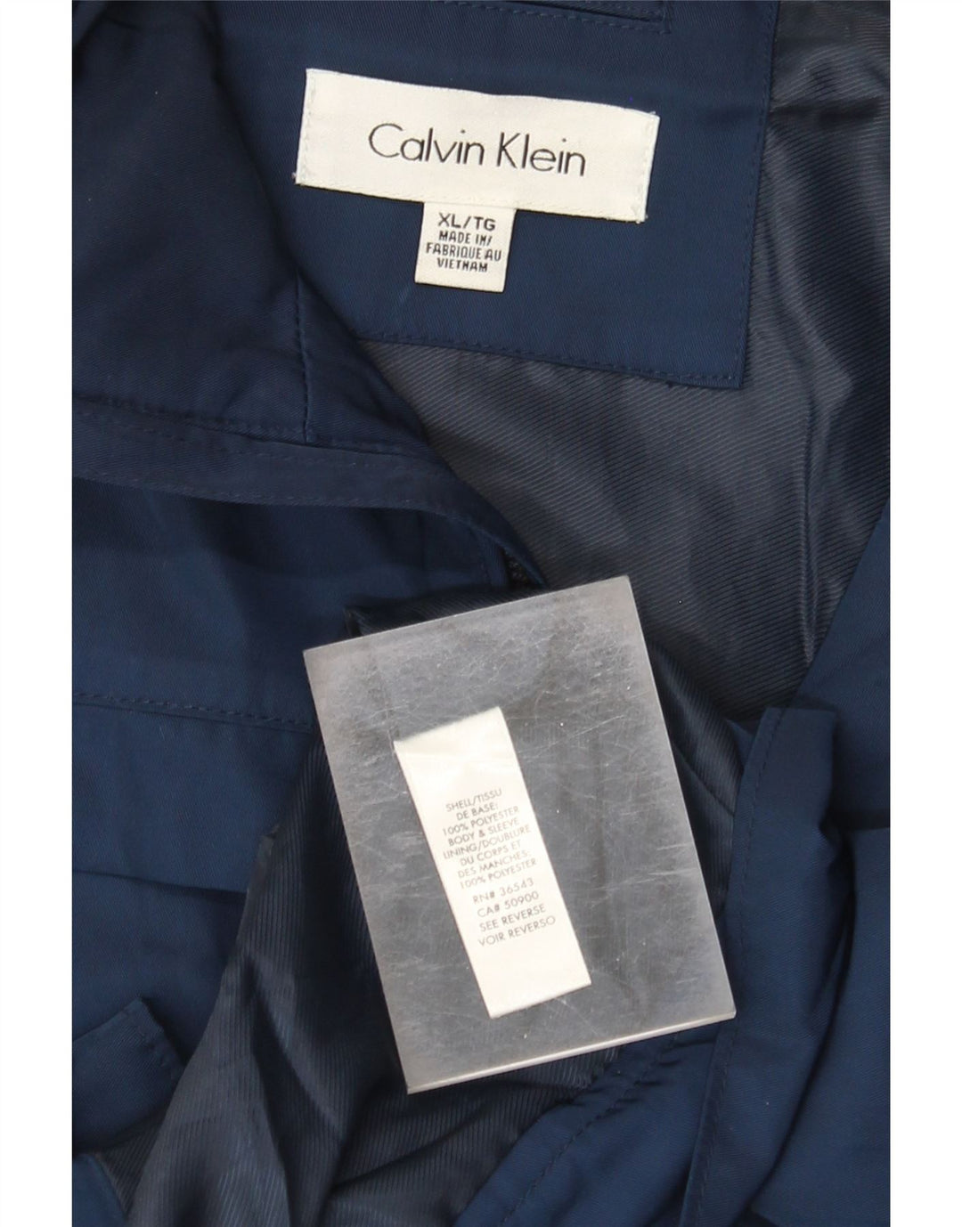 Calvin Klein Veste Bomber Homme UK 42 XL Bleu Marine Polyester