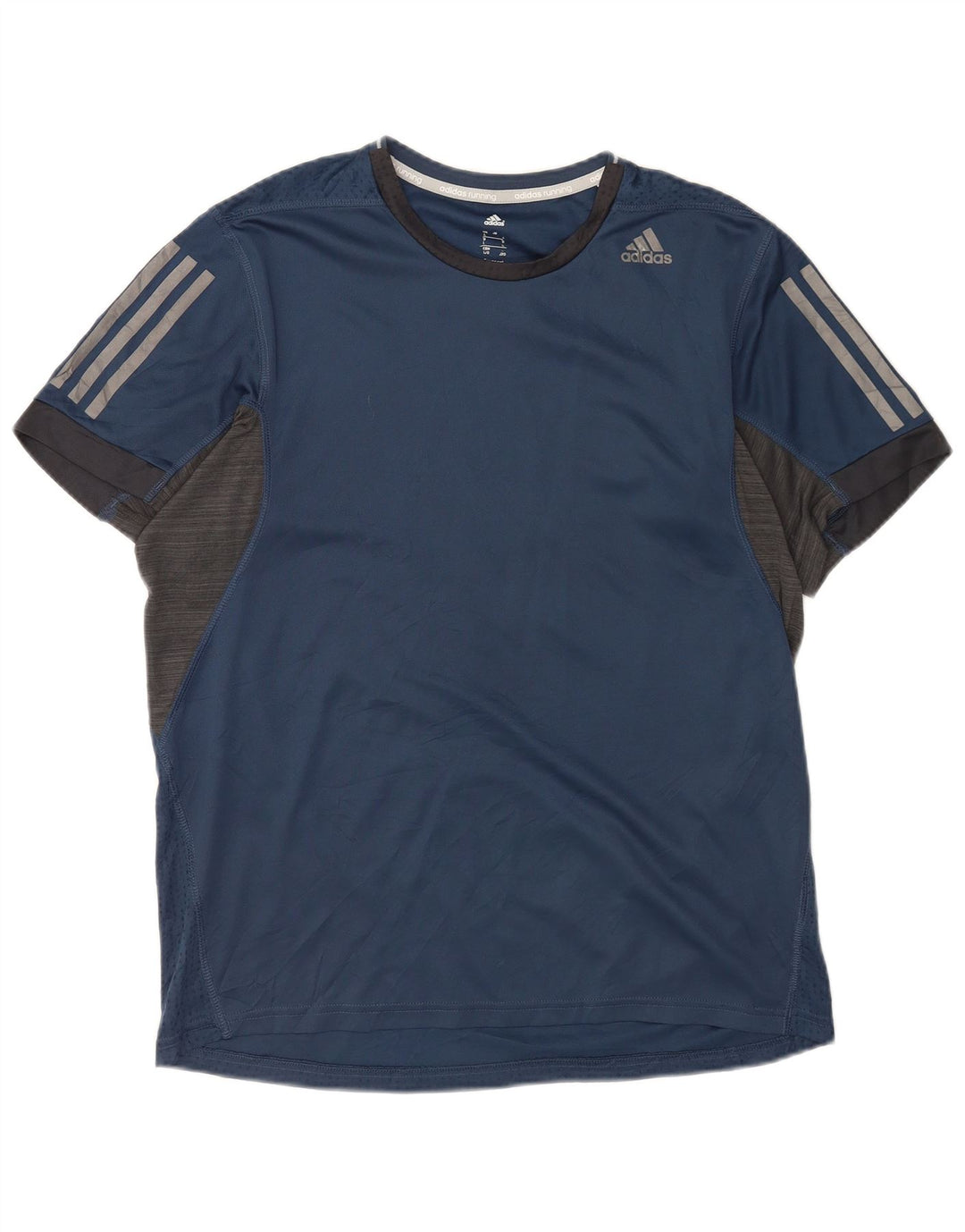 Adidas Hommes Climacool T-Shirt Haut Large Bleu Marine Pinstripe Polyester